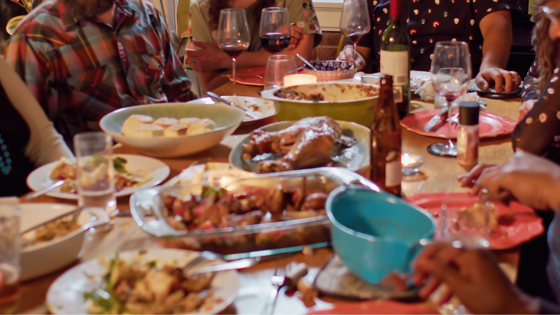 Friends sharing recipes and food around a cozy fall table for a private recipe club