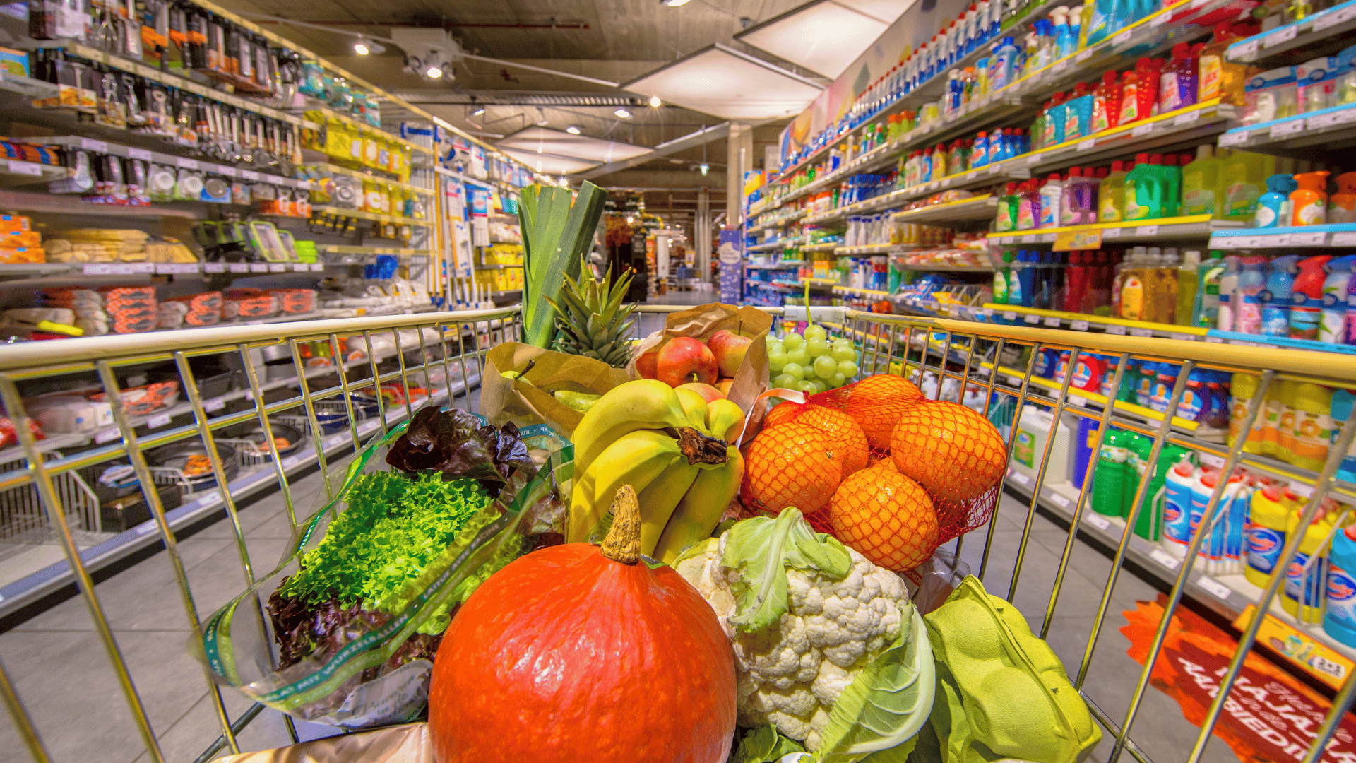 Paper list, grocery app, and basket used in a side-by-side shopping test
